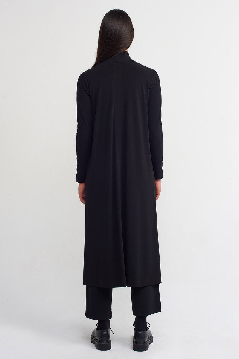 Nu Long Jersey Cardigan Black