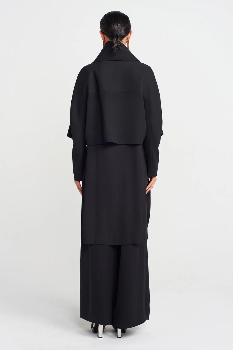 Nu Large Buttoned Short Jacket Black