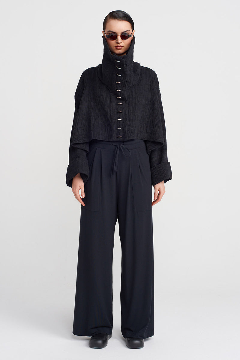 Nu High Collar Jacket Black