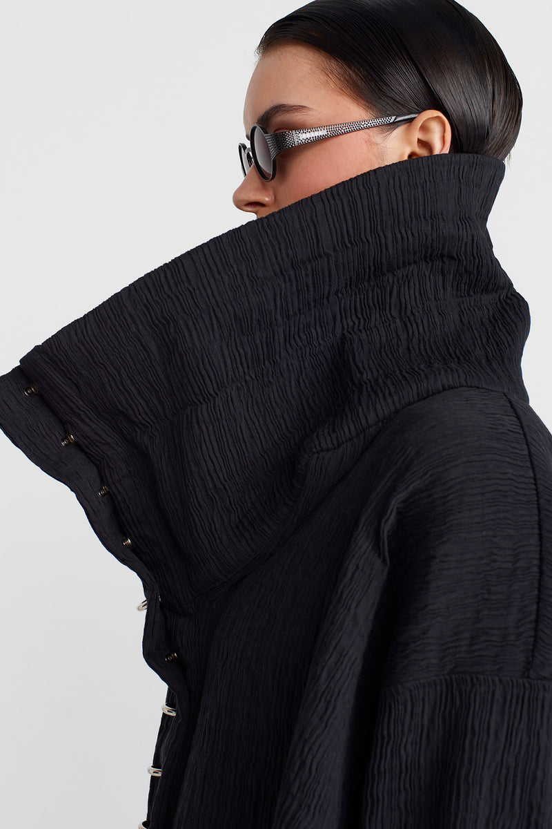 Nu High Collar Jacket Black