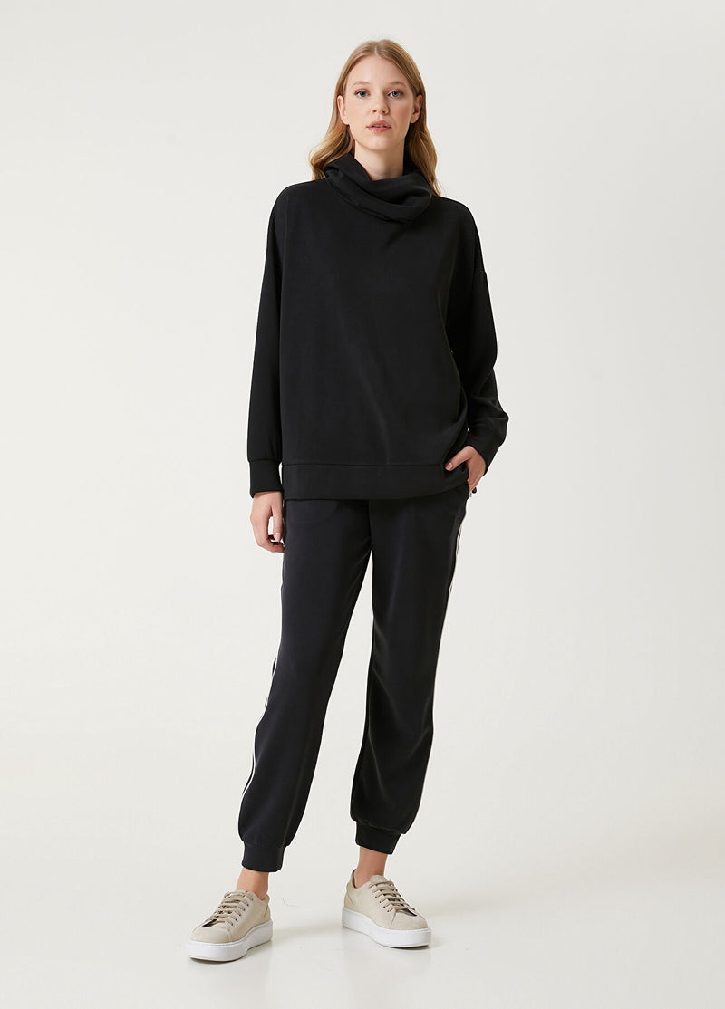 Beymen Club Draped Modal Sweatshirt Black