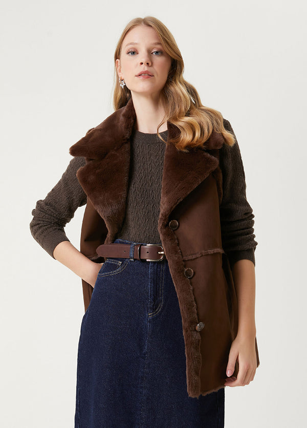 Beymen Club Faux Fur Inside Vest Brown