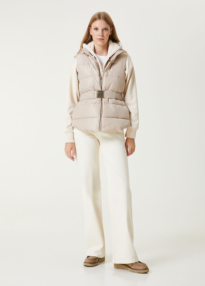 Beymen Club Hooded Belted Puff Coat Beige