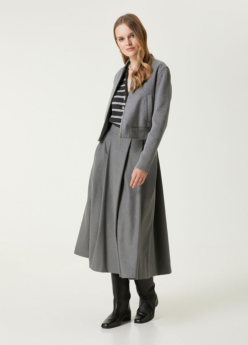 Beymen Club Volume Midi Skirt Gray