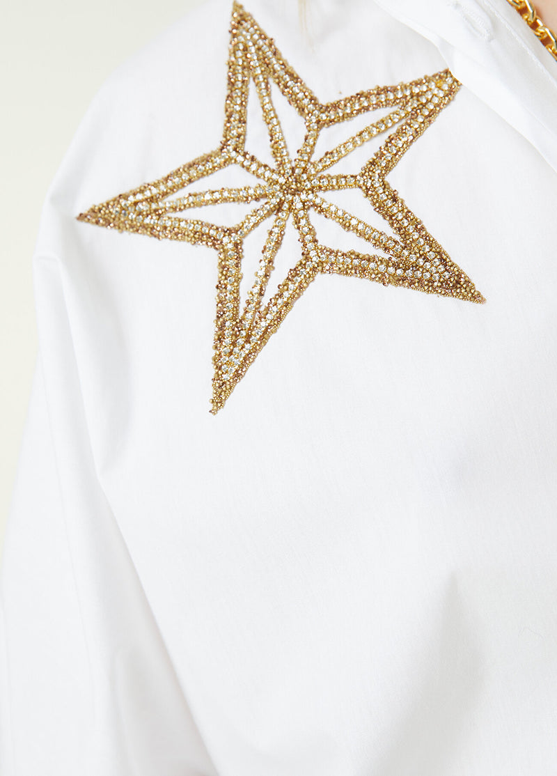 Beymen Club Star Embroidered Shirt White