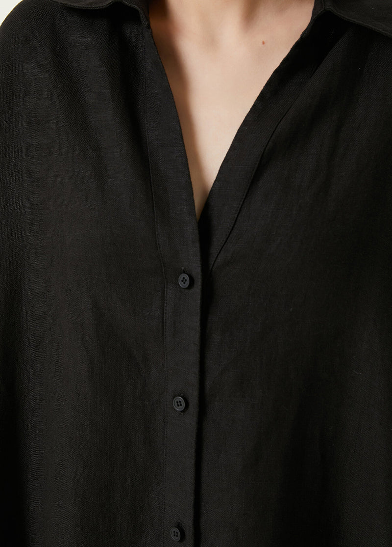 Beymen Club Linen Dress With Slit Detail  Black