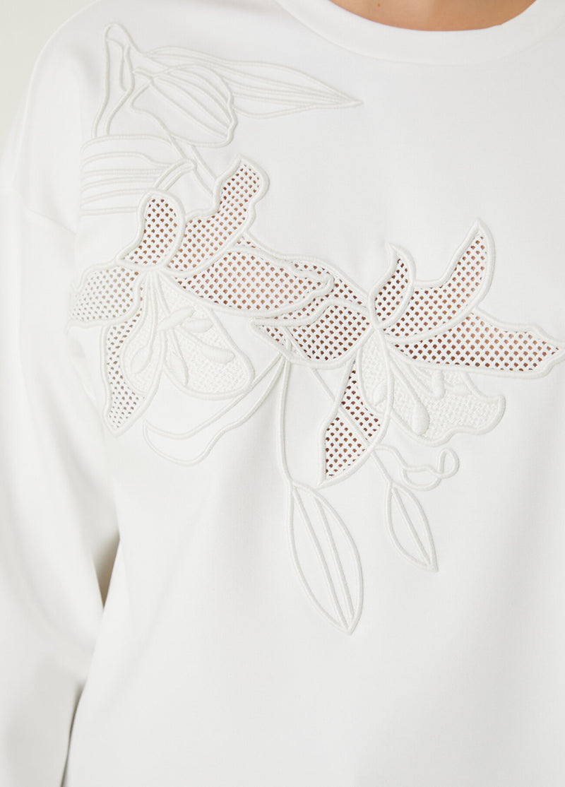 Beymen Club Lily Embroidered Sweatshirt Off White
