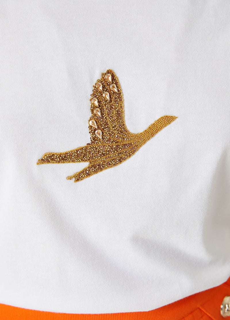 Beymen Club Stone Logo Embroidered T-Shirt Off White