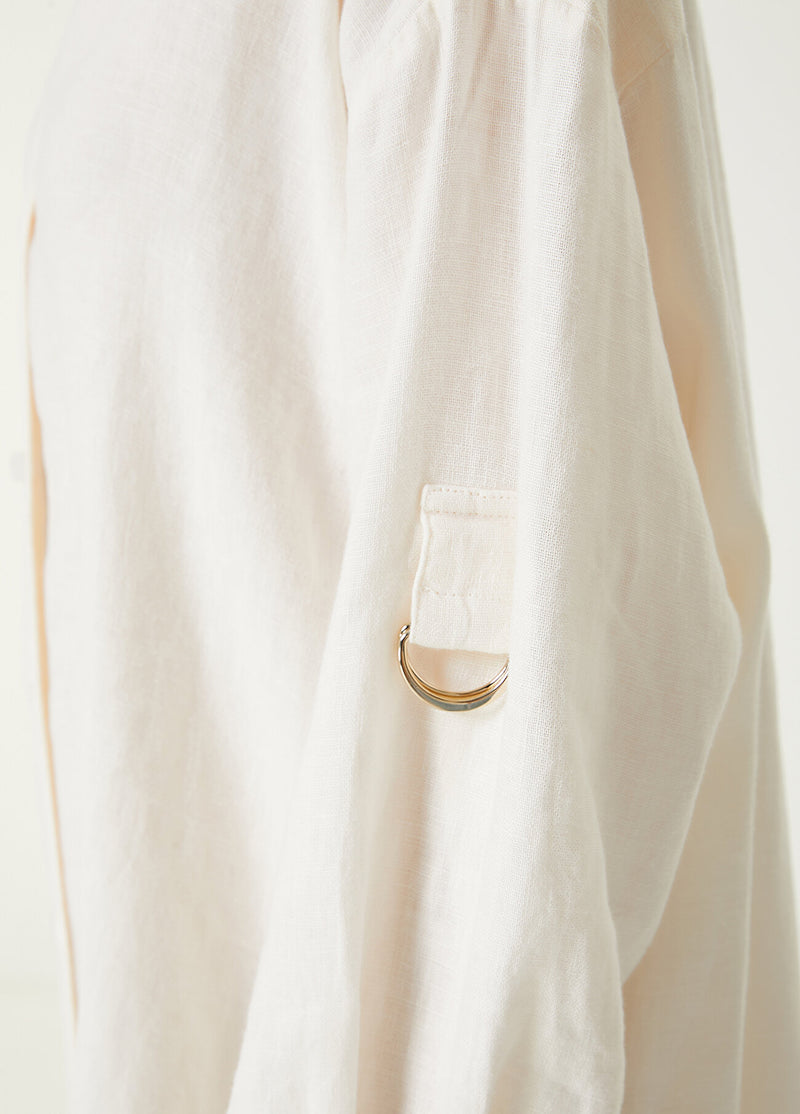 Beymen Club Linen Dress With Slit Detail  Off White