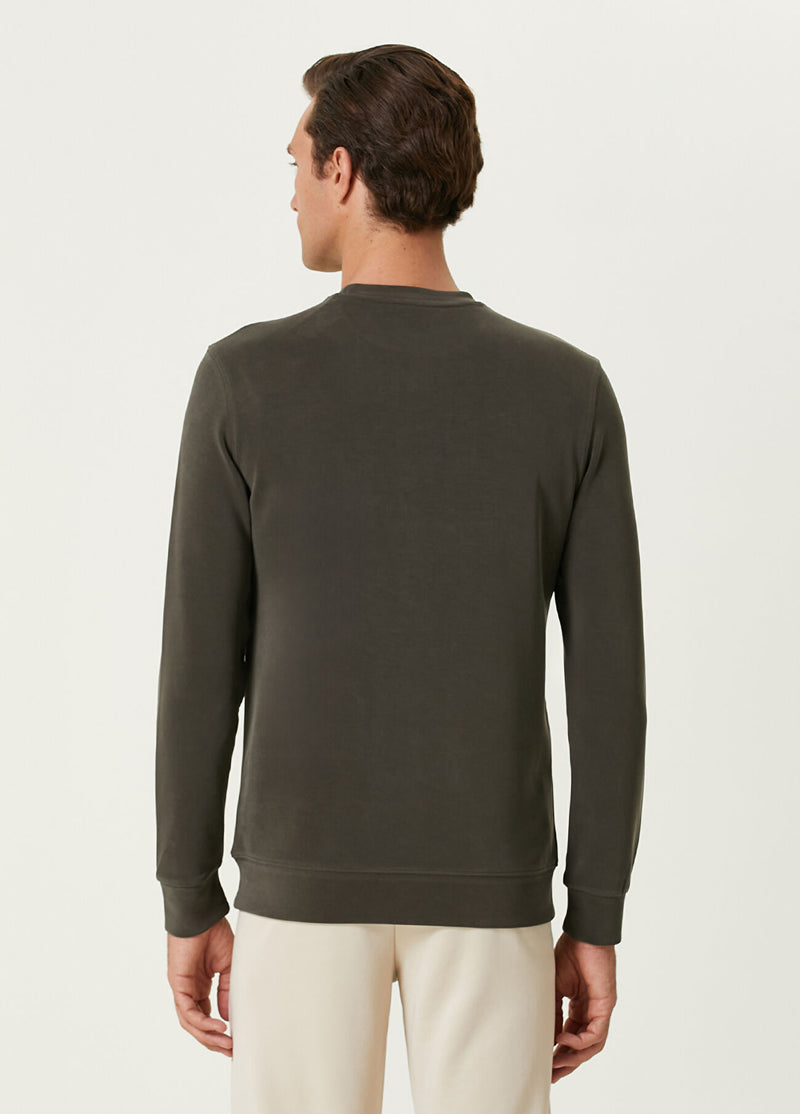 Beymen Club Men Logo Detailed Sweatshirt Khaki