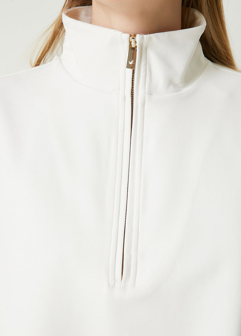 Beymen Club Half Zip Sweatshirt Ecru