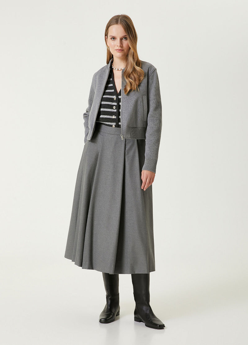 Beymen Club Volume Midi Skirt Gray