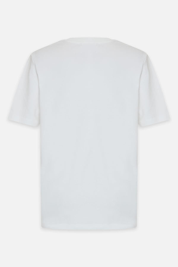 Setre Cotton Crew Neck Short Sleeve T-Shirt Ecru