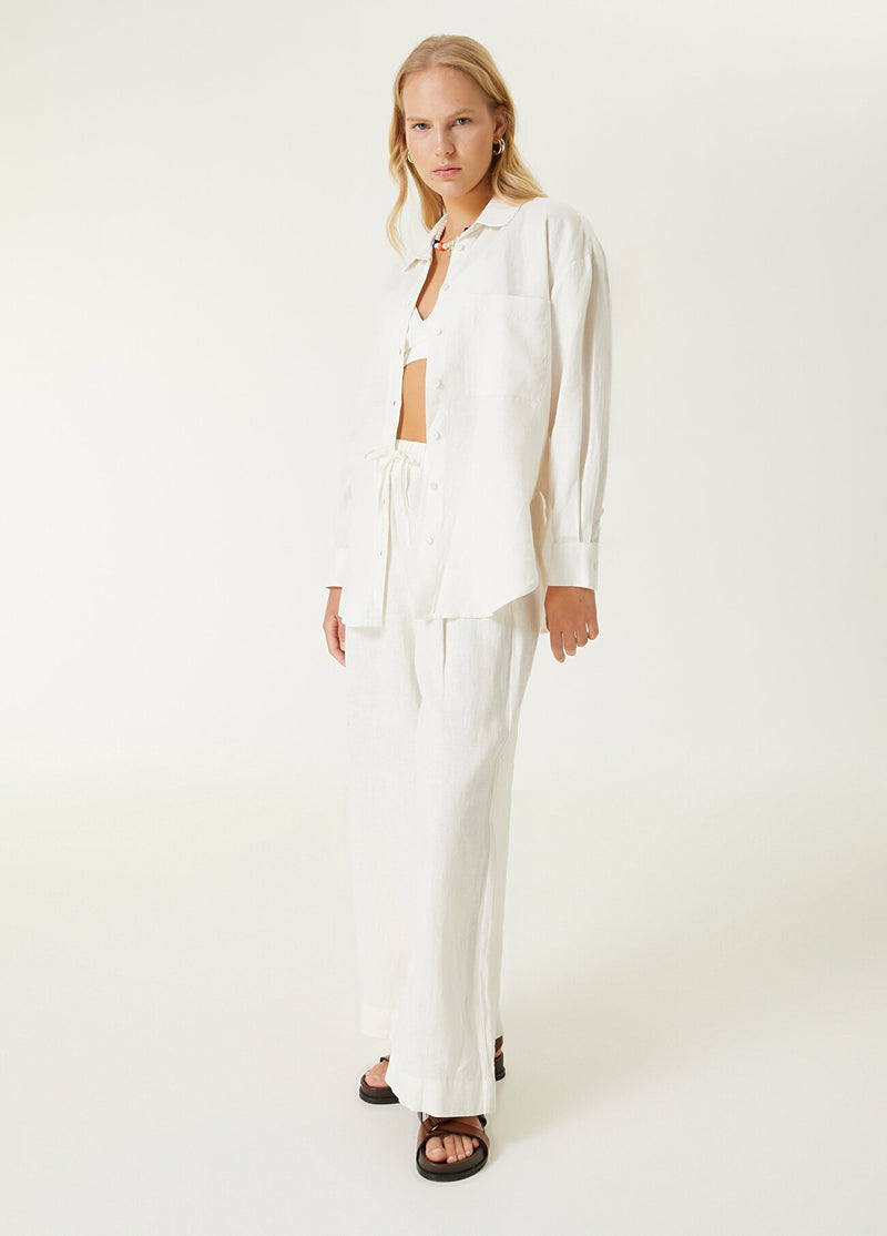 Beymen Club Oversize Linen Shirt Off White