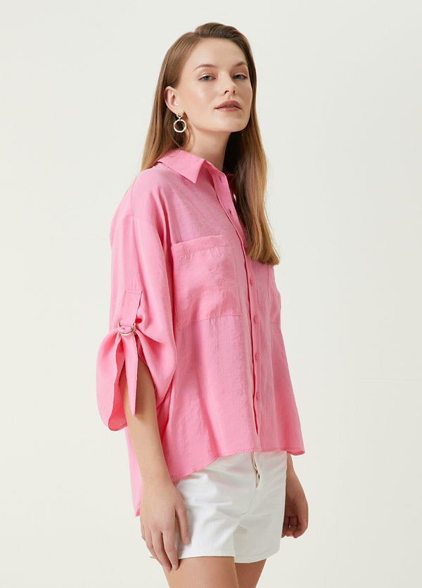 Beymen Club Epaulette Buckle Detailed Shirt Pink