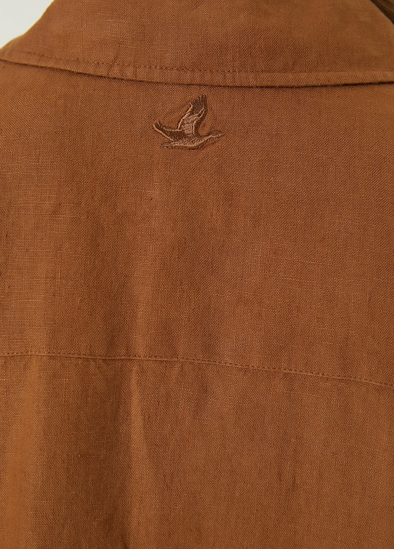 Beymen Club Oversize Linen Shirt Camel