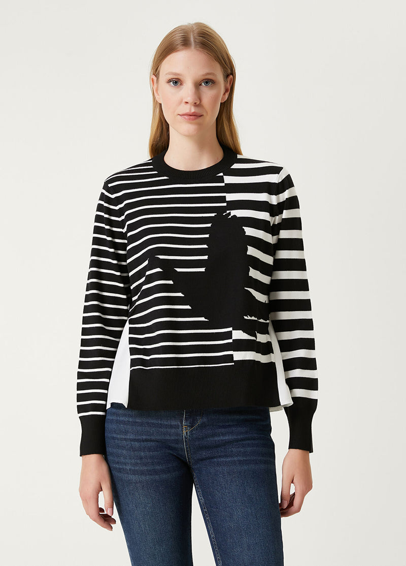 Beymen Club Striped Garnished Sweater Black