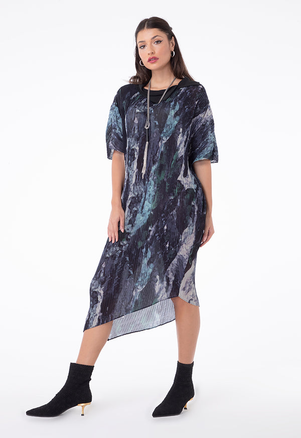 Choice Camouflage Print Pleated Dress Combo Camouflage