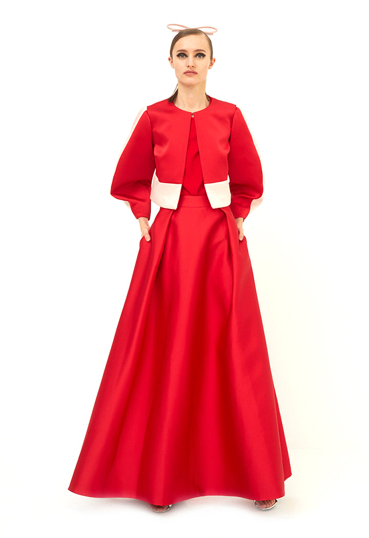 Choice Maxi Long Solid Skirt Red - Wardrobe Fashion