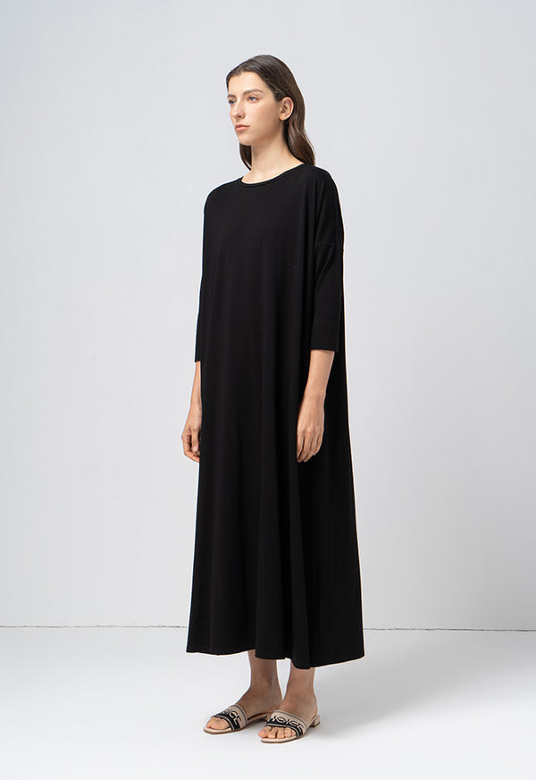 Choice Basic Solid Jersey Dress Black