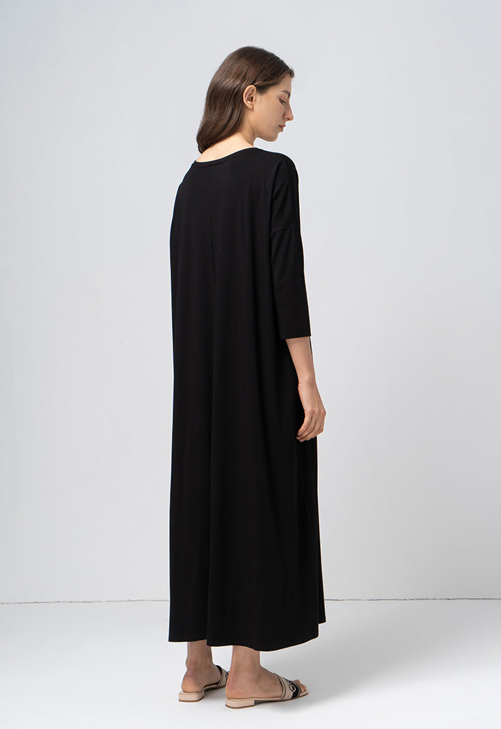 Choice Basic Solid Jersey Dress Black