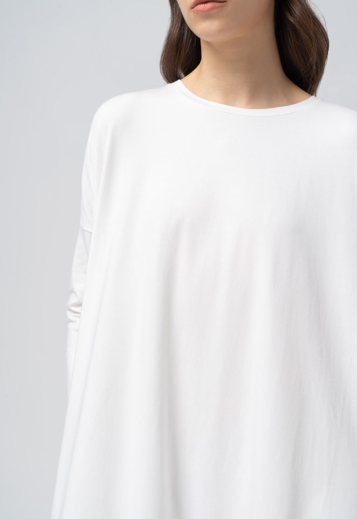 Choice Basic Solid Jersey Dress Offwhite