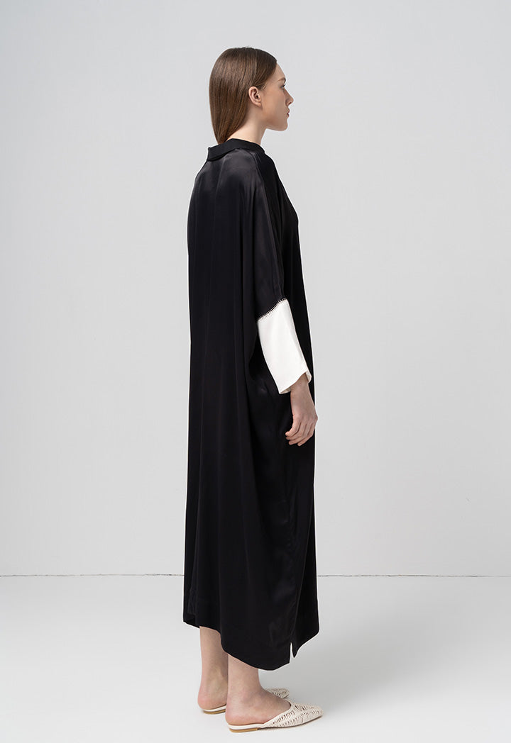 Choice Contrast Oversized Drop Shoulder Dress Black