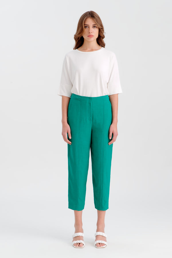 Choice Regular Fit Linen Pants Green