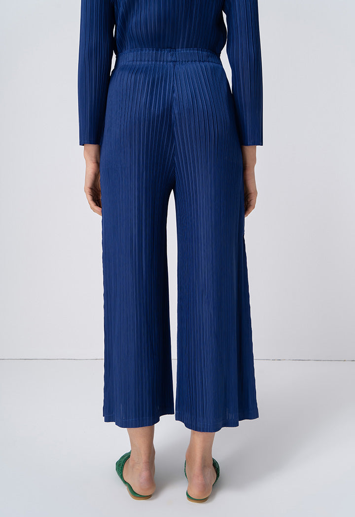 Choice Pleated Wide Leg Trousers Navy