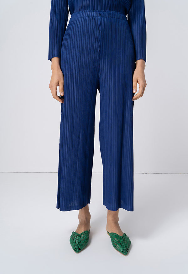 Choice Pleated Wide Leg Trousers Navy