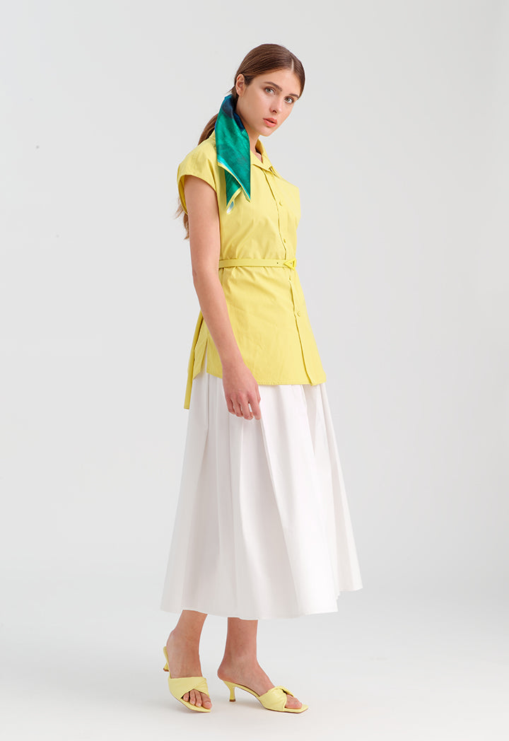 Choice Solid Sleeveless Poplin Shirt Lime
