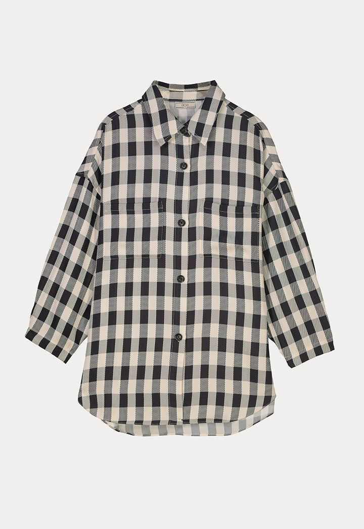 Choice Multicolored Checkered Print Shirt Black / Beige