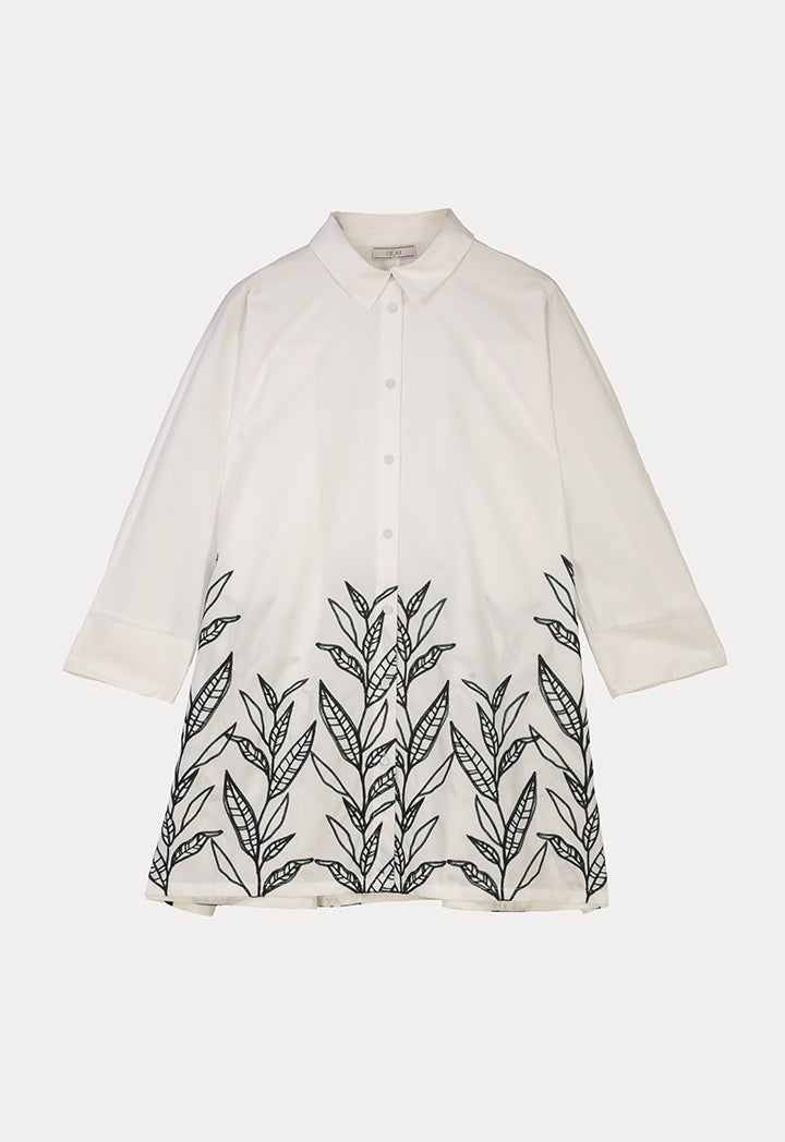 Choice Embroidered End Shirt Off White