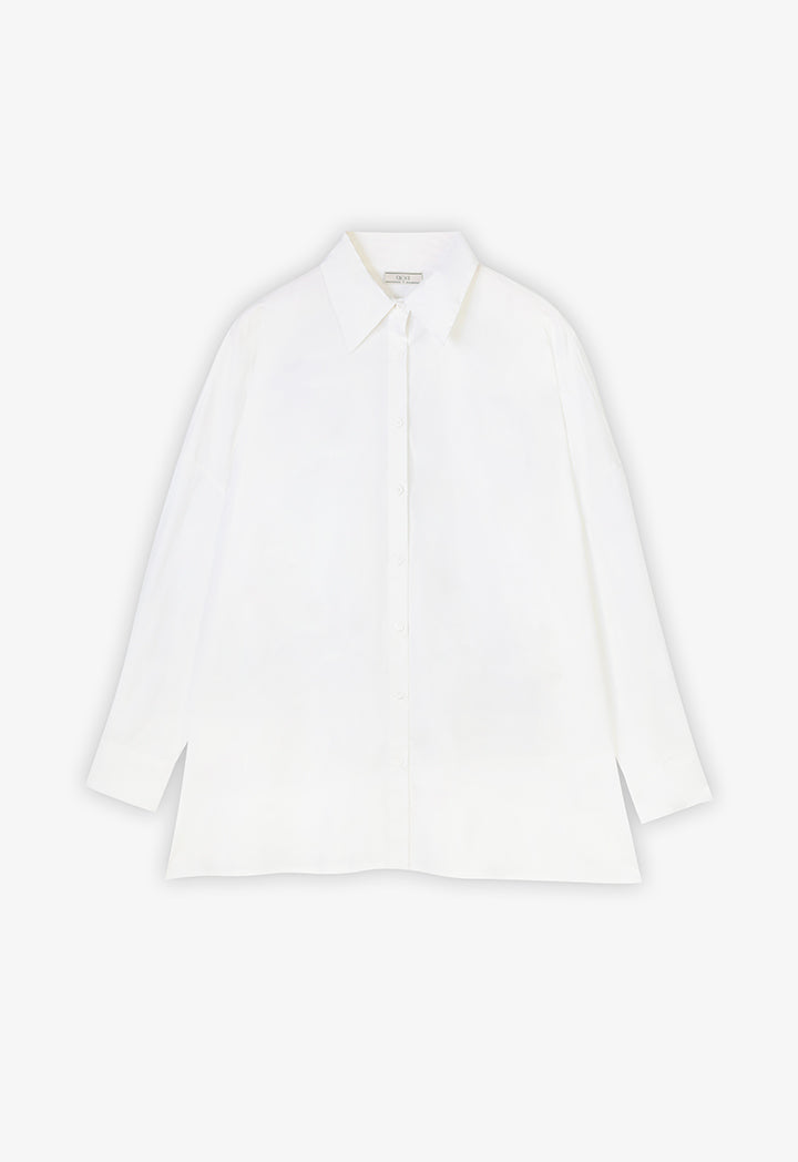 Choice Solid Long Sleeves Shirt Offwhite