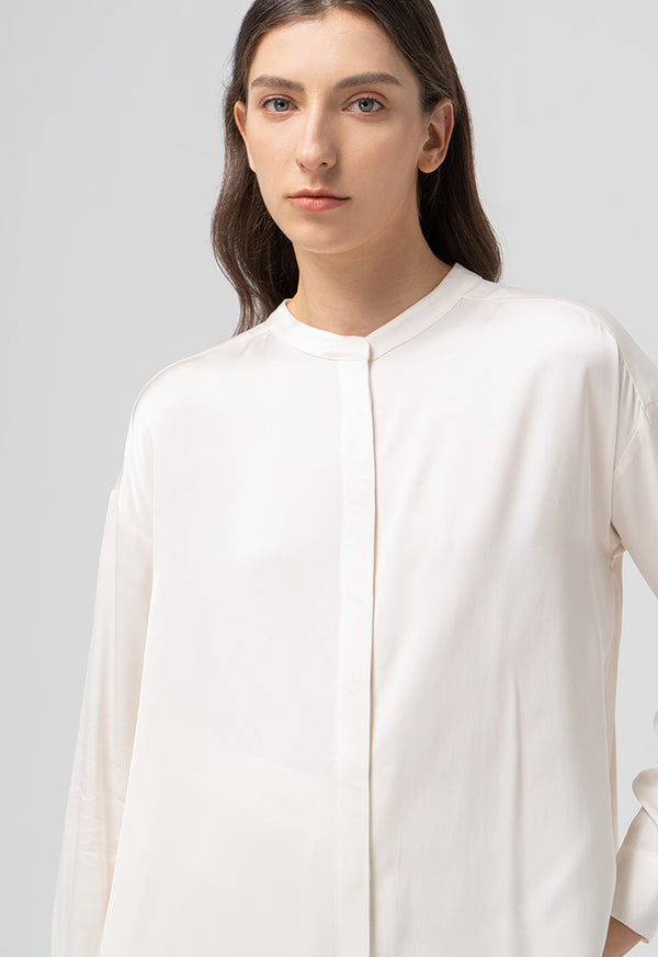Choice Solid Long Sleeves Shirt Cream