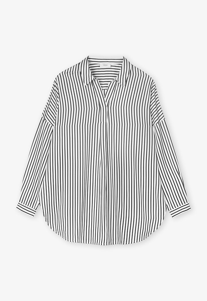 Choice Striped Drop Shoulder Shirt Navy