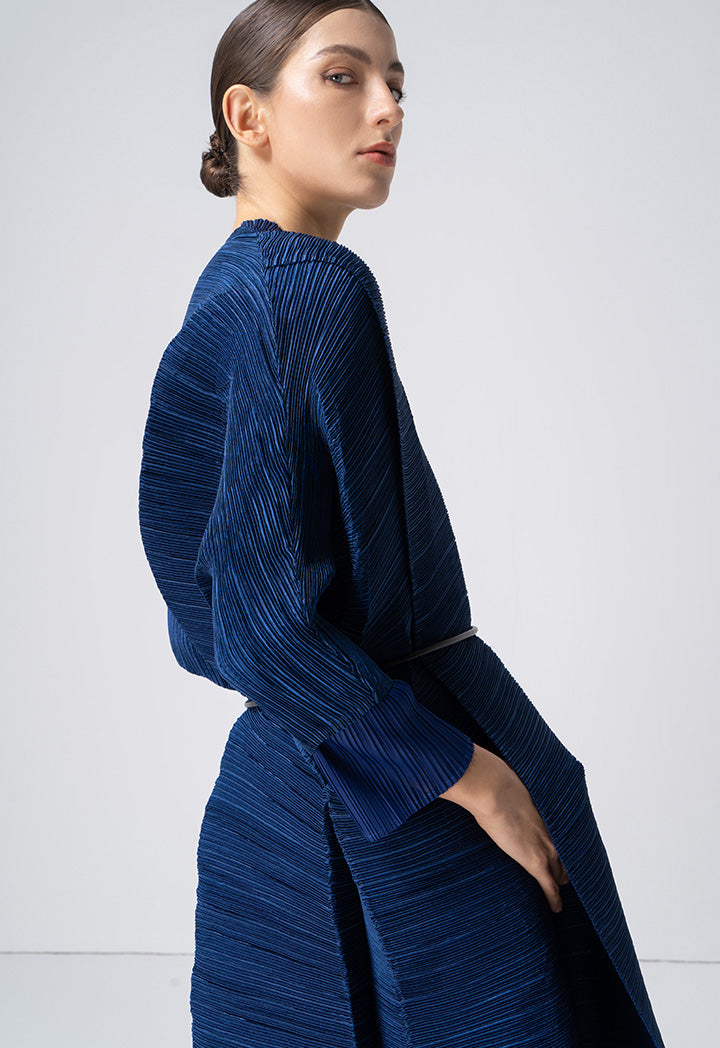 Choice Open-Front Pleated Outerwear Navy