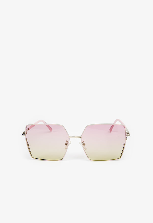 Choice Gradient Oversize Square Sunglasses Pink