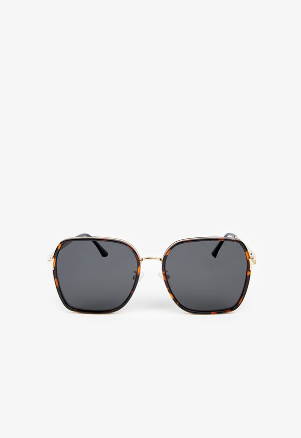 Choice Iconic Oversize Square Sunglasses Brown