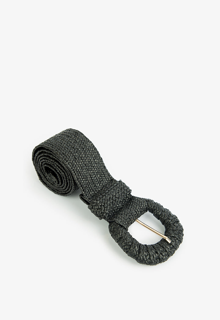 Choice Solid Braided Woven Belt  Black