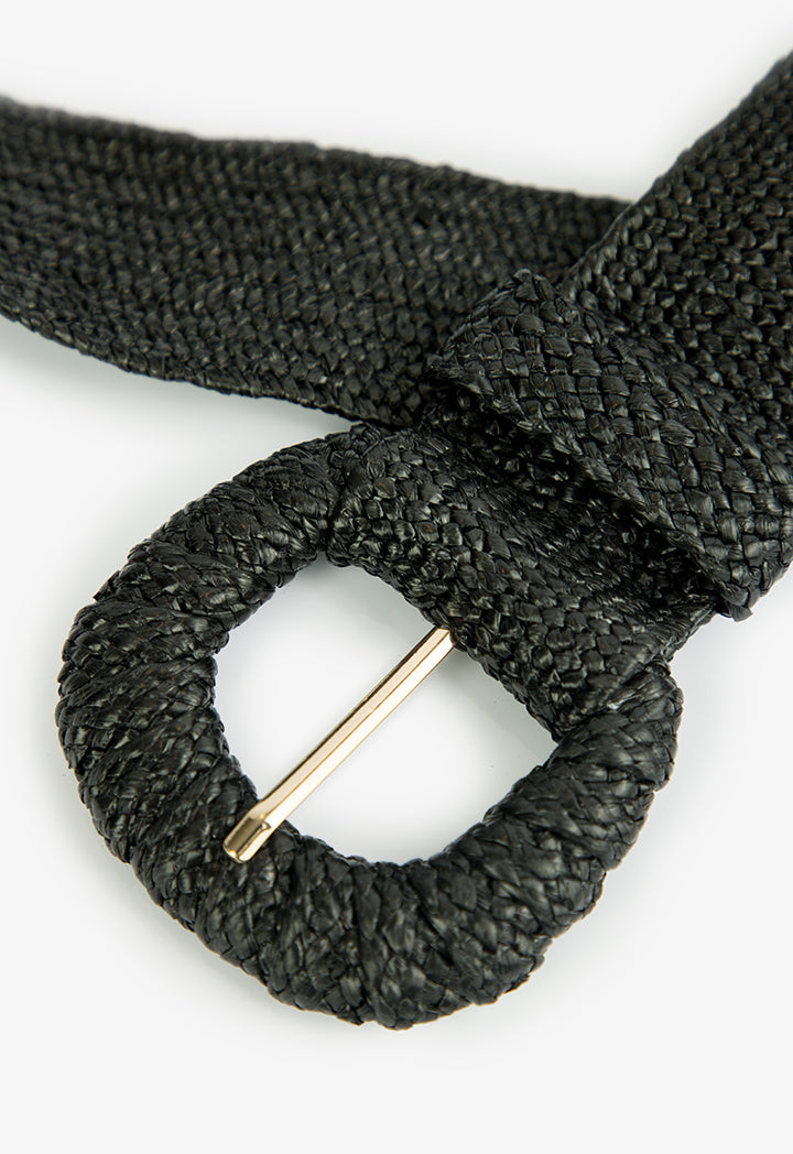 Choice Solid Braided Woven Belt  Black