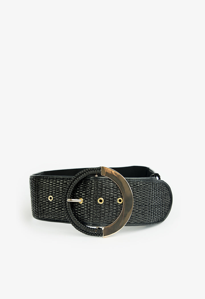 Choice Braided Belt With Buckle Detail Black