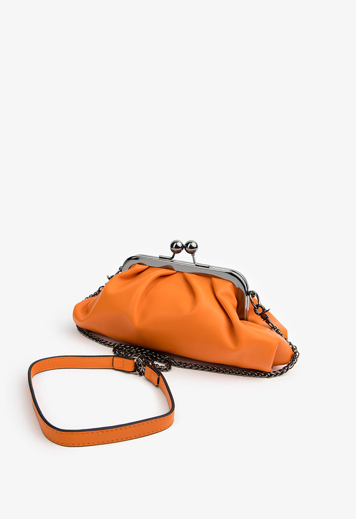 Choice Clutch Bag With Metallic Chain Orange