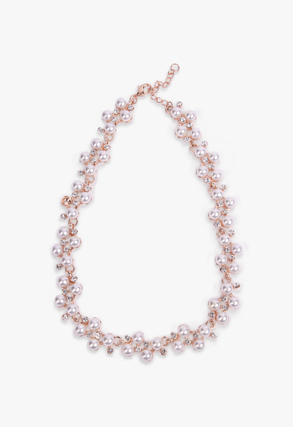 Choice Necklace With Pearl-Stone Detail White