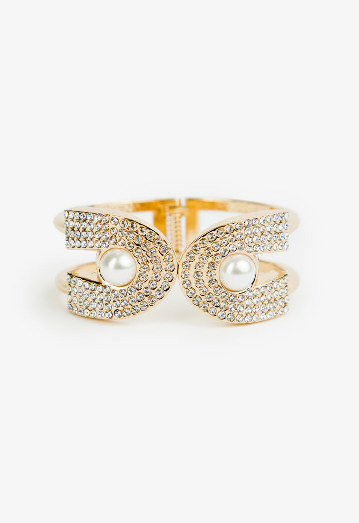 Choice Pearl-Stone Detail Bracelet Gold