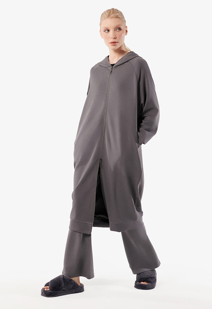 Choice Hooded Midi Dress Grey
