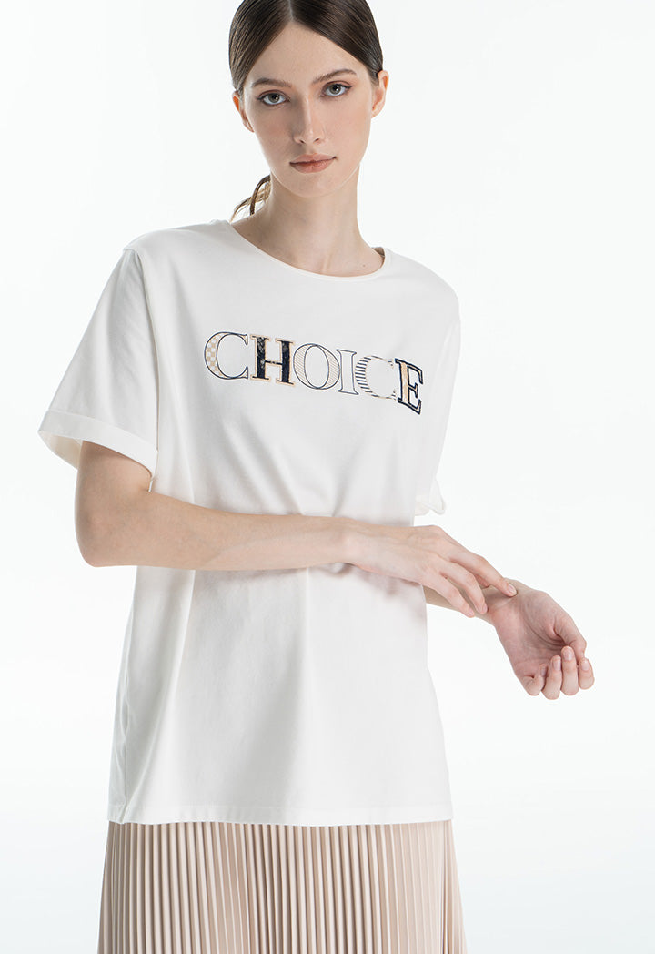 Choice "CHOICE"  Text T-Shirt Offwhite