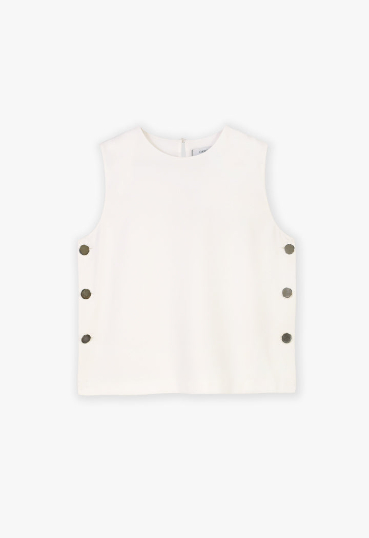 Choice Top With Metal Button Accessory Offwhite