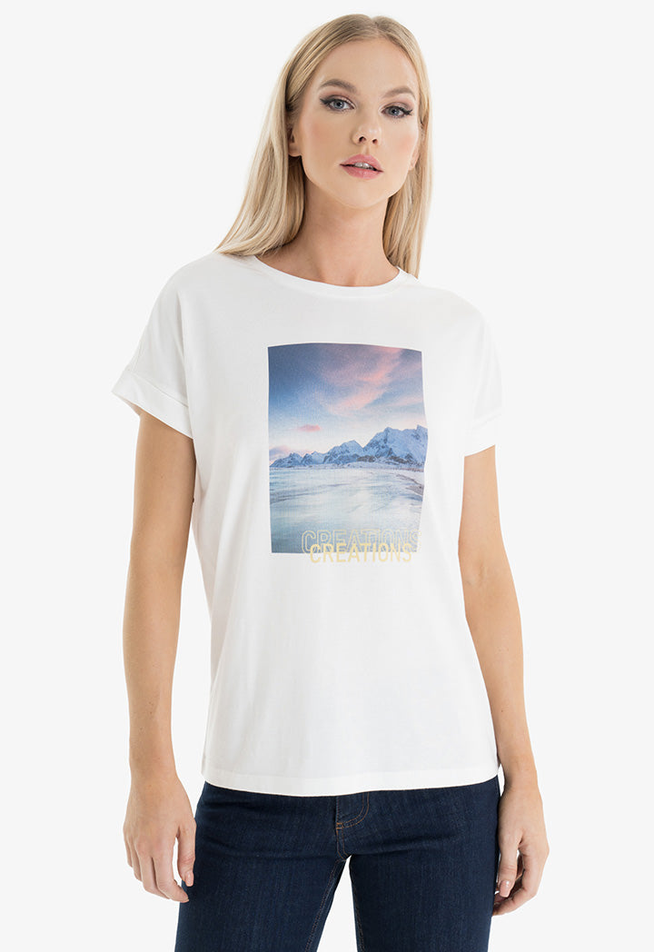 Choice Graphic Print T-Shirt Off White