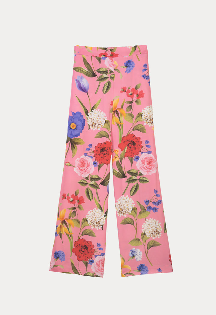 Choice Flower & Leaf Printed Pants Multicolor